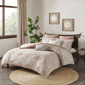 Blush Geometric Jacquard Duvet Cover Set