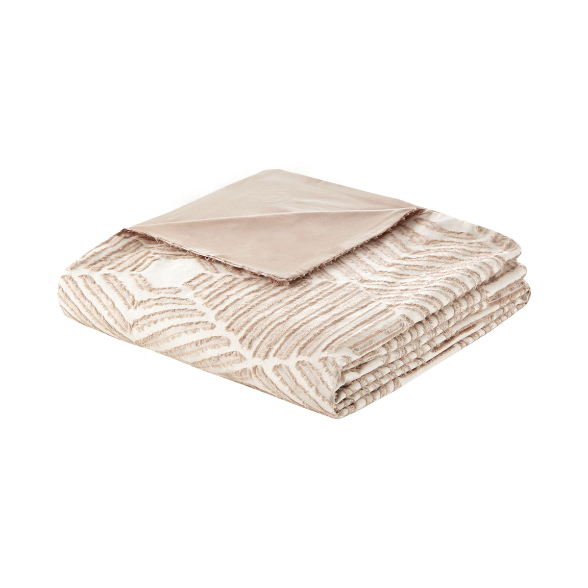 Blush Geometric Jacquard Duvet Cover Set
