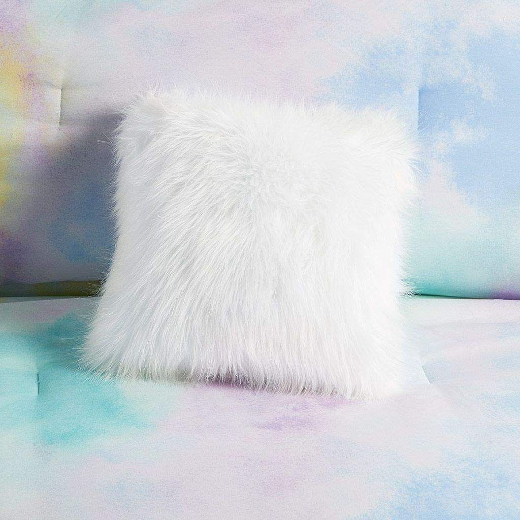 Watercolor Tie-Dye Comforter Set with Furry Accent Pillow