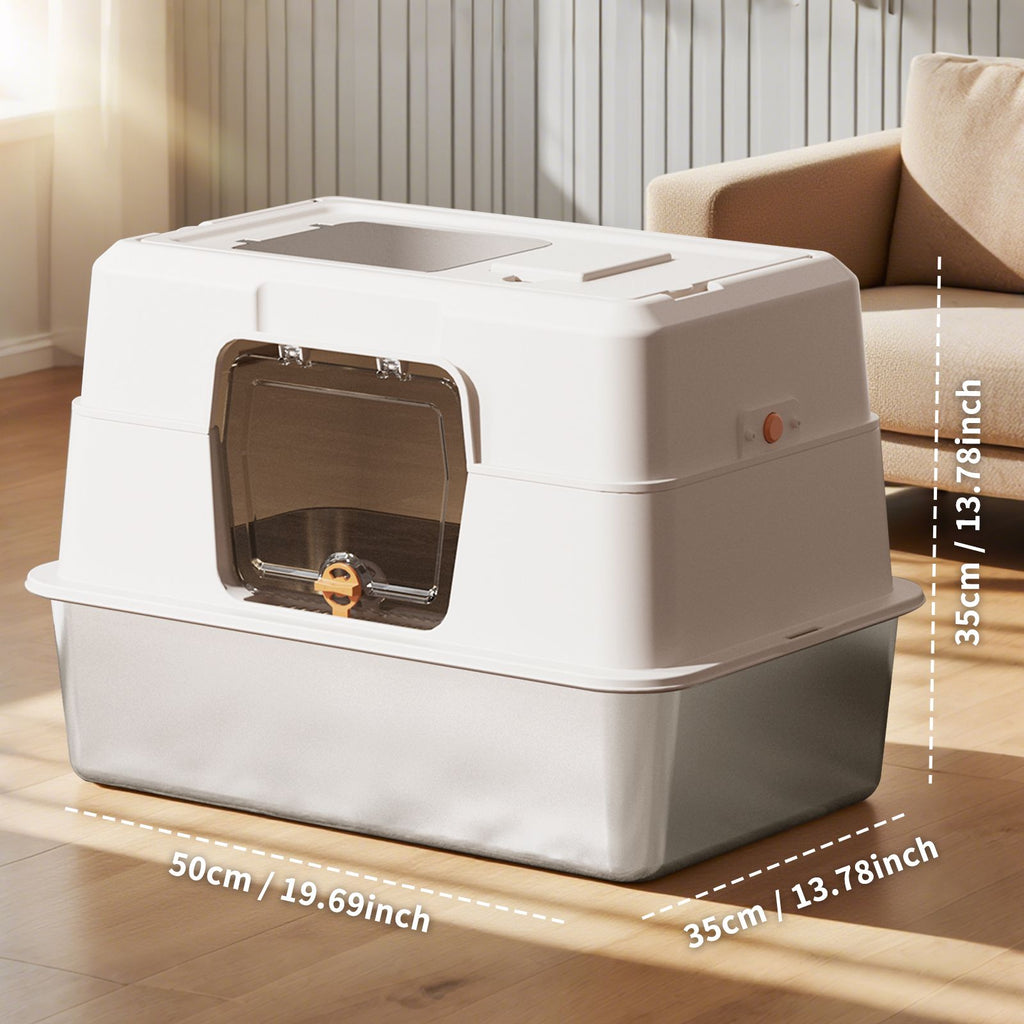 Fully Enclosed Cat Litter Box with Dual Access