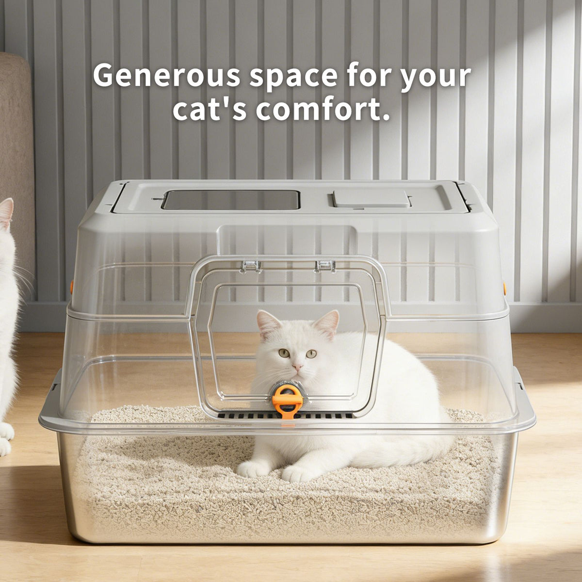 Fully Enclosed Cat Litter Box with Dual Access