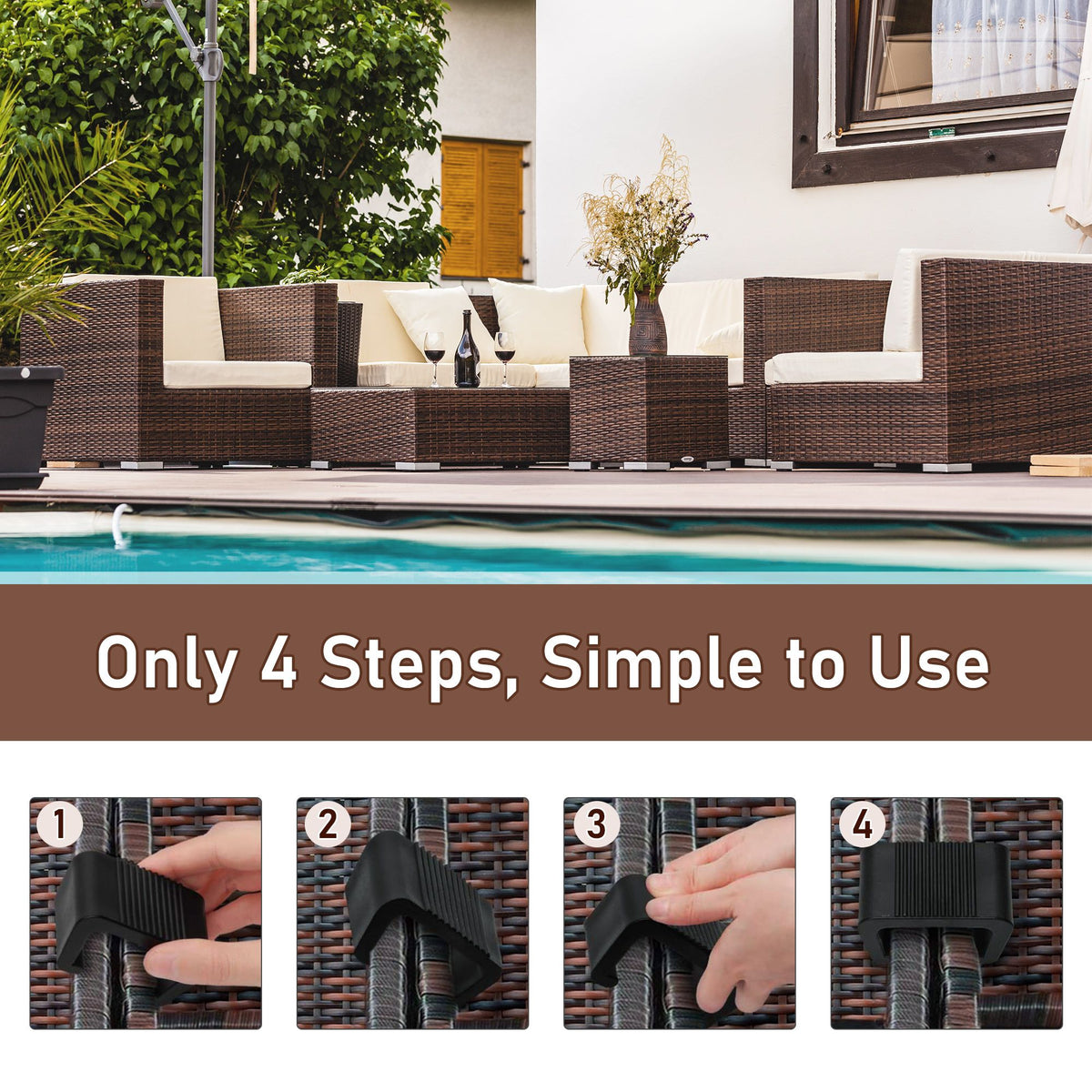 Stable Rattan Sofa Connectors – Set of 10 Clips
