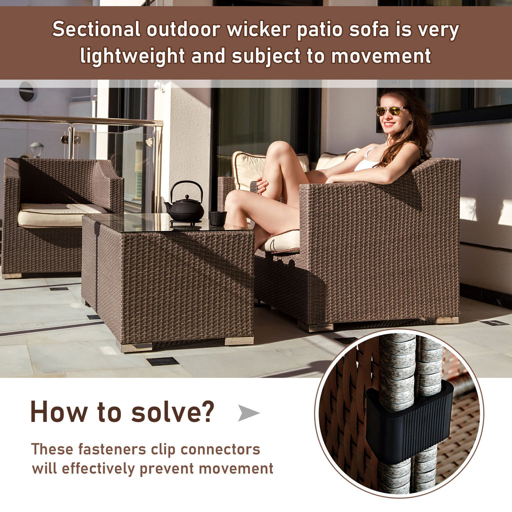 Stable Rattan Sofa Connectors – Set of 10 Clips