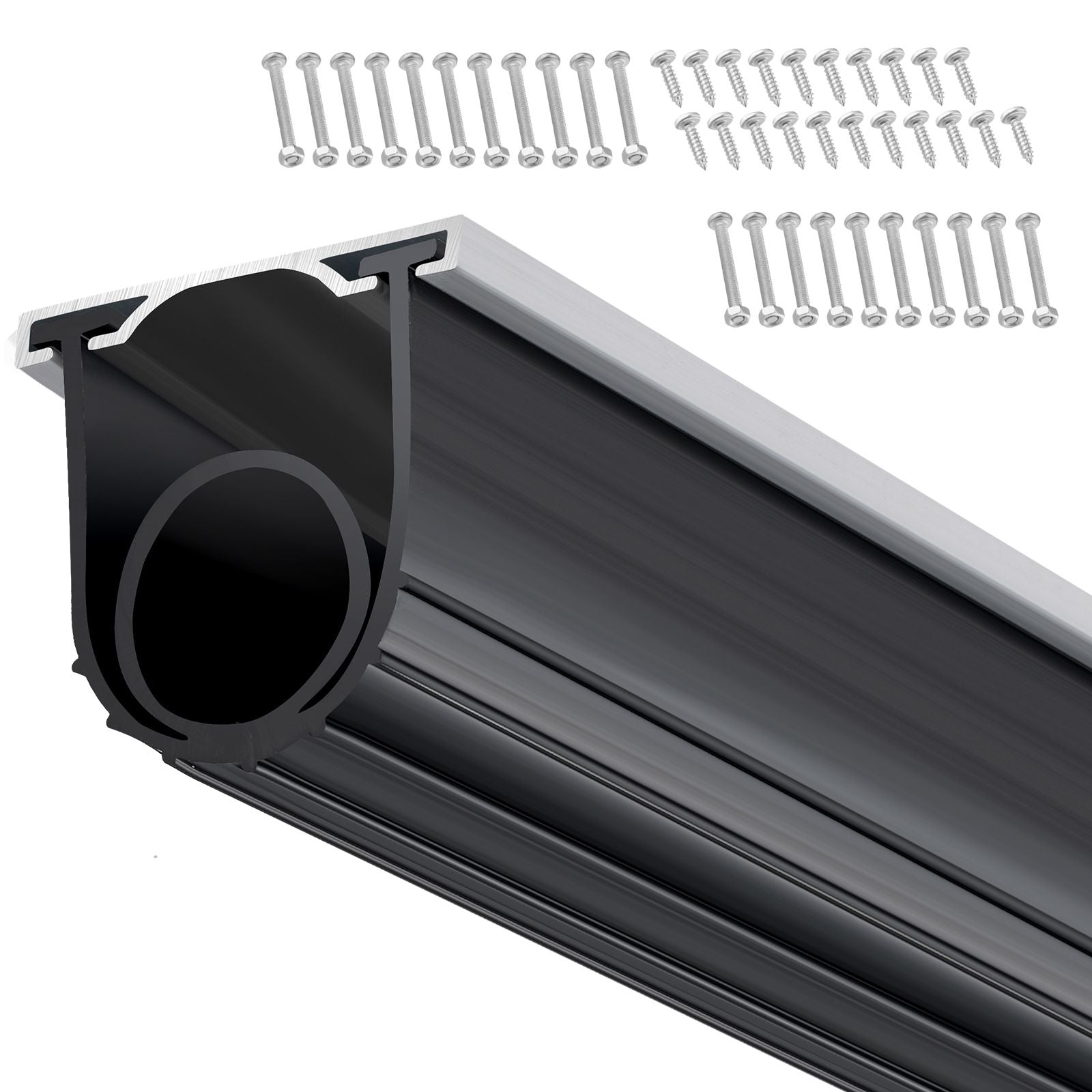 U-Shape + O-Ring Garage Door Bottom Seal with Track Retainer Kit