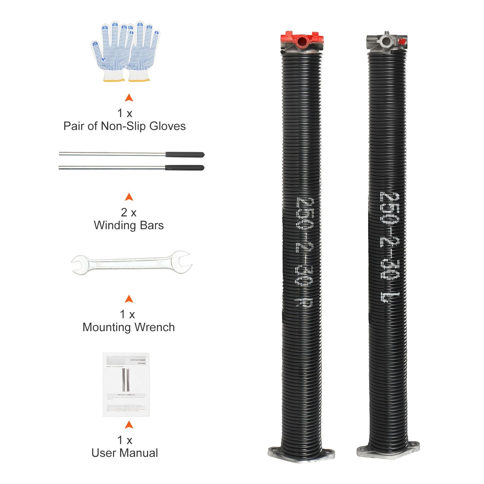 16000-Cycle Garage Door Torsion Springs with Full Installation Kit