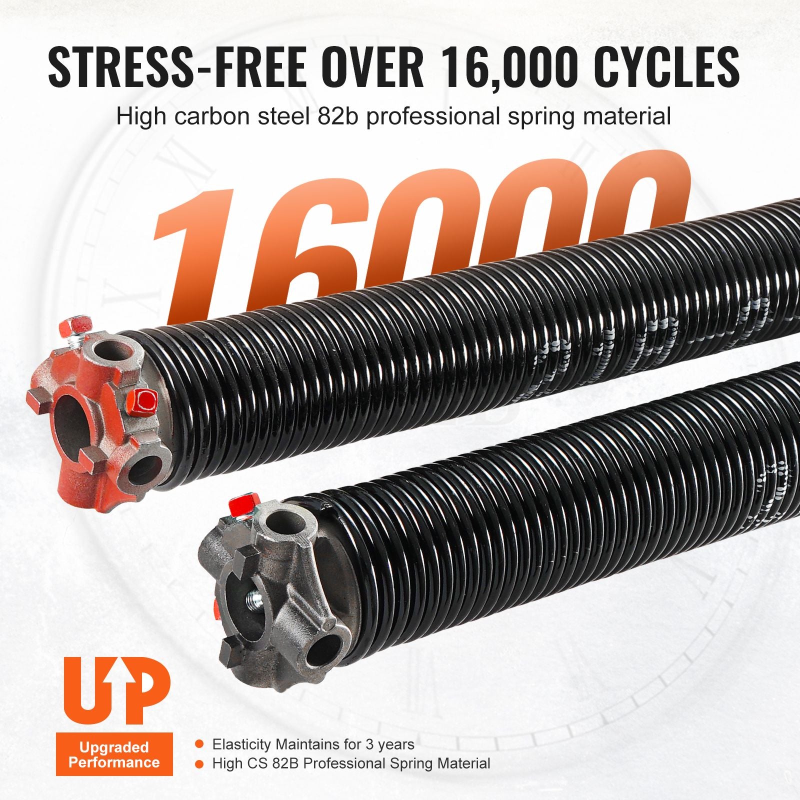 Garage Door Torsion Springs Pair - with Winding Bars and Gloves