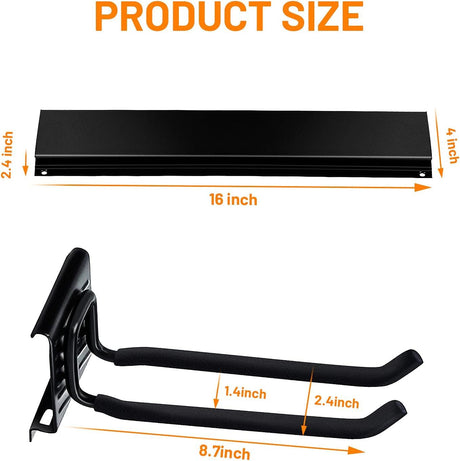 Maximize Garage Space with Wall-Mounted Storage Rack with Adjustable Hooks