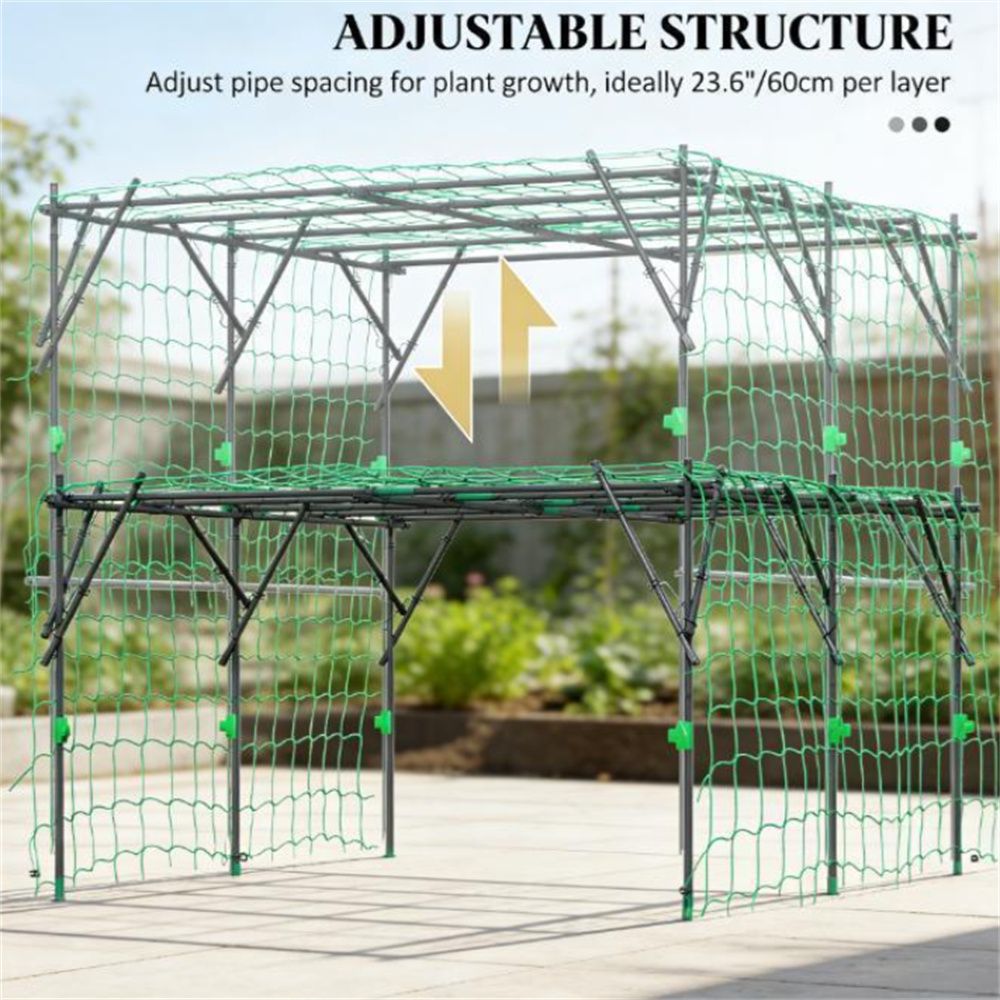 Arched Garden Climbing Frame With Trellis Netting