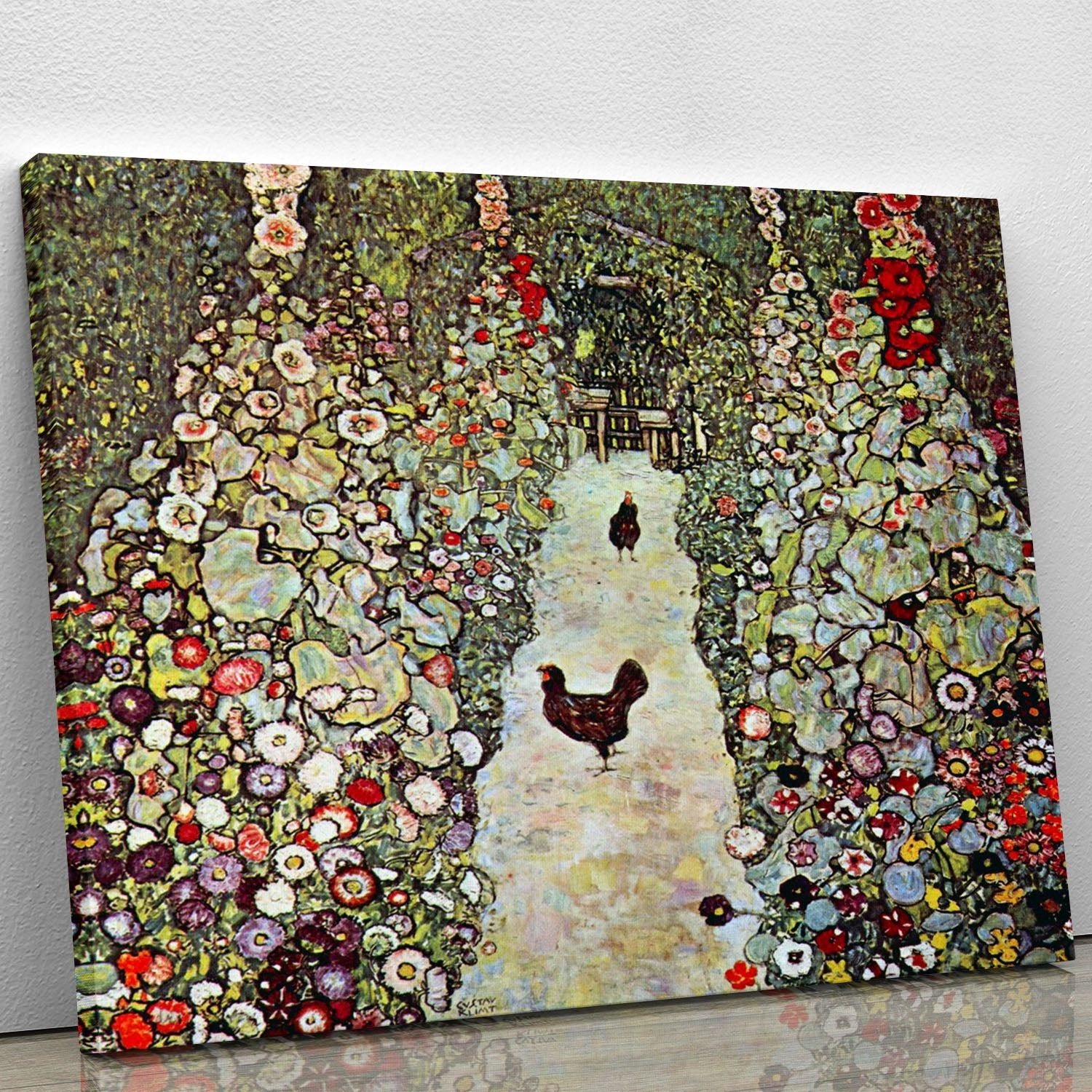 Garden Path with Chickens by Klimt Wall Art