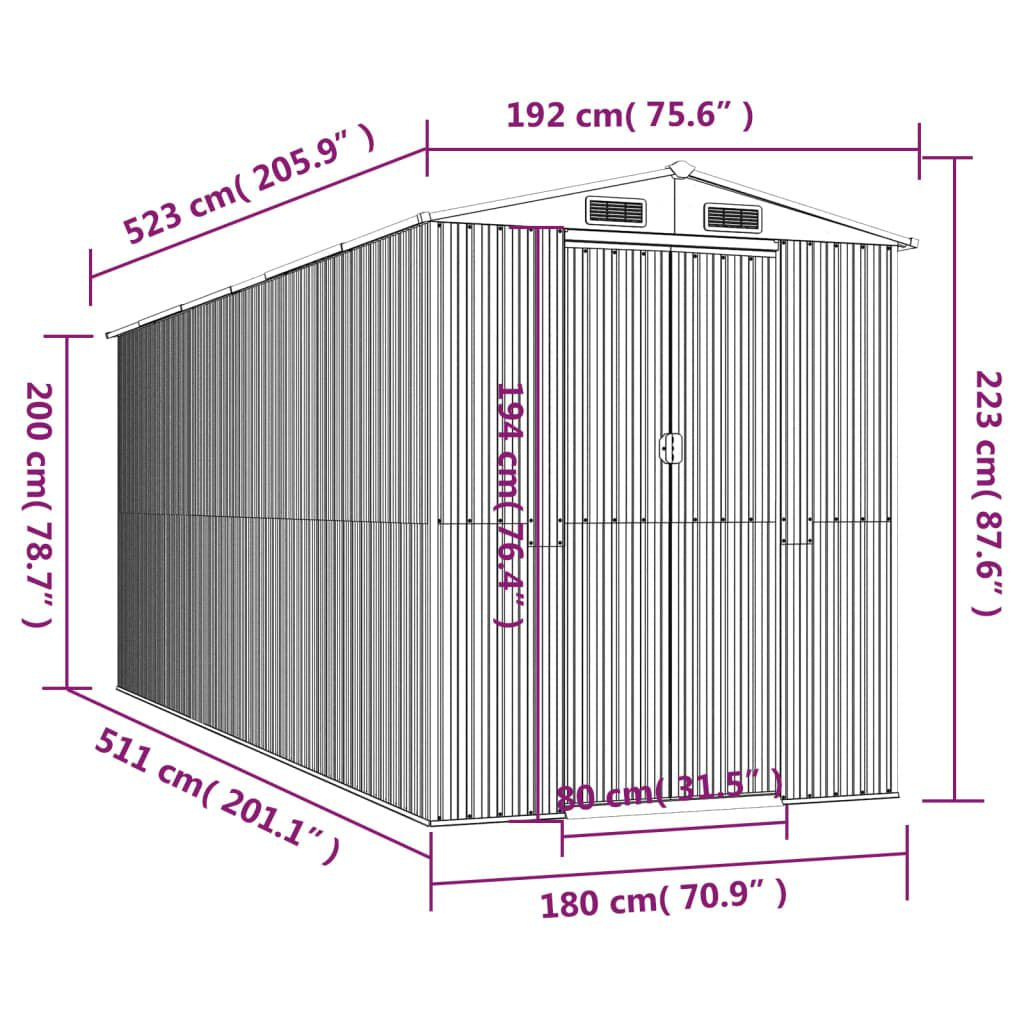 Dark Brown Ventilated Garden Storage Shed