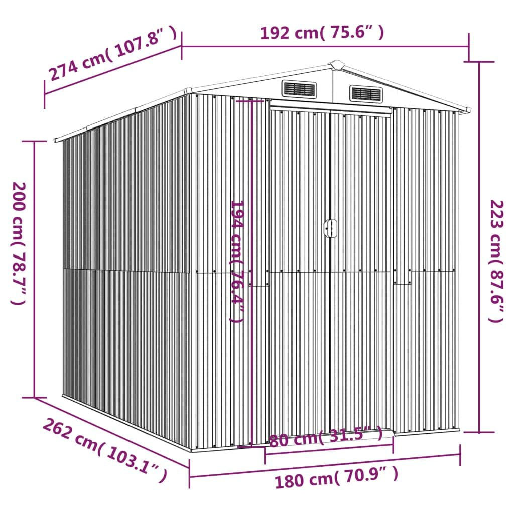 Dark Brown Ventilated Garden Storage Shed