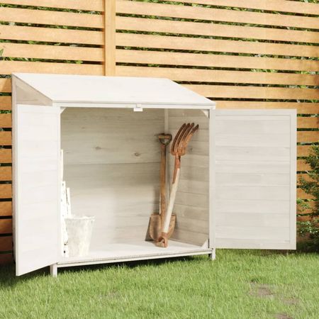 Rustic White Garden Shed for Outdoor Equipment