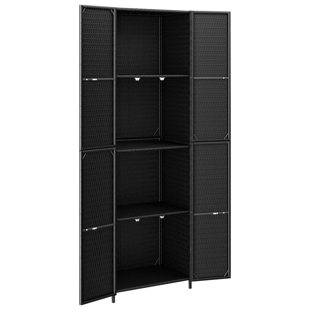 Water-Proof Poly Rattan Garden Storage Cabinet with 4 Compartments