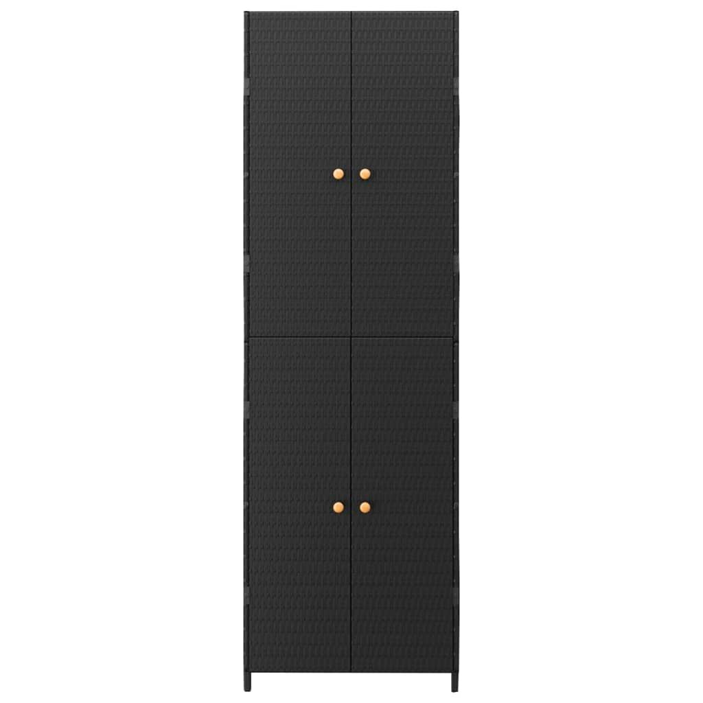 Water-Proof Poly Rattan Garden Storage Cabinet with 4 Compartments