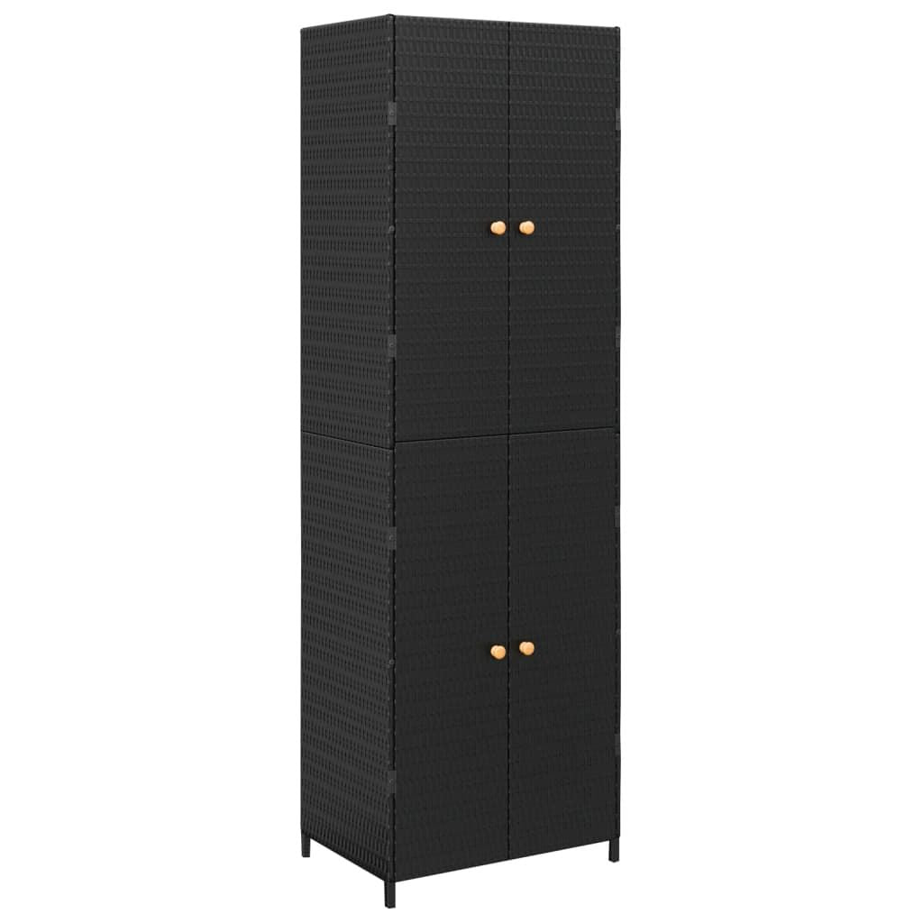 Water-Proof Poly Rattan Garden Storage Cabinet with 4 Compartments