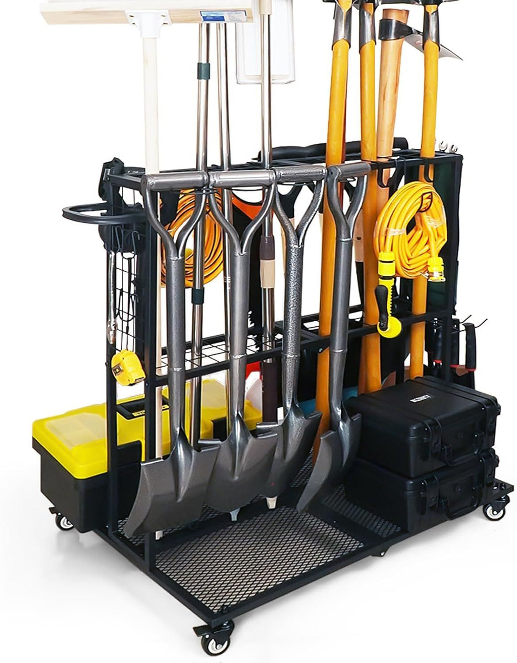 Wheeled Garden Tool Organizer for Garage, Shed, and Yard Storage