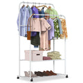Rolling Garment Rack with Expanded Hanging Space