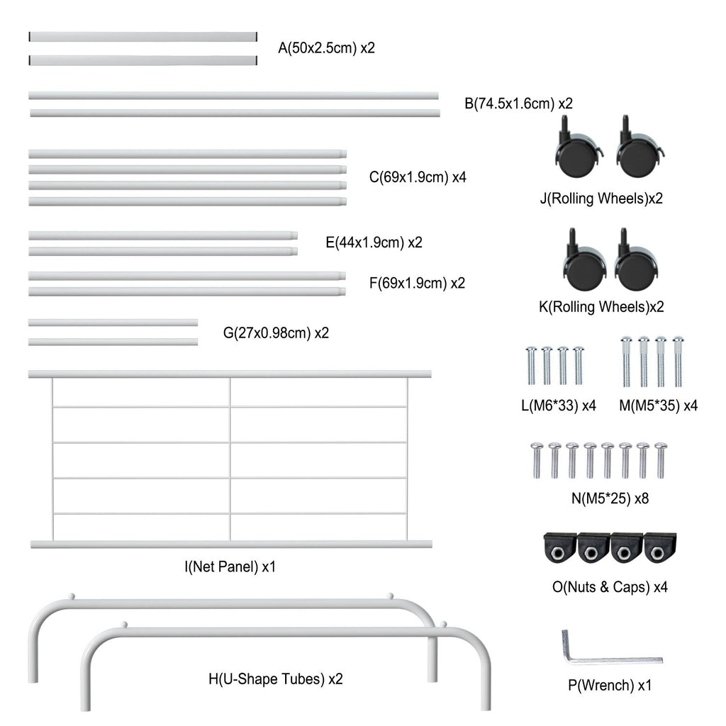 Rolling Garment Rack with Expanded Hanging Space