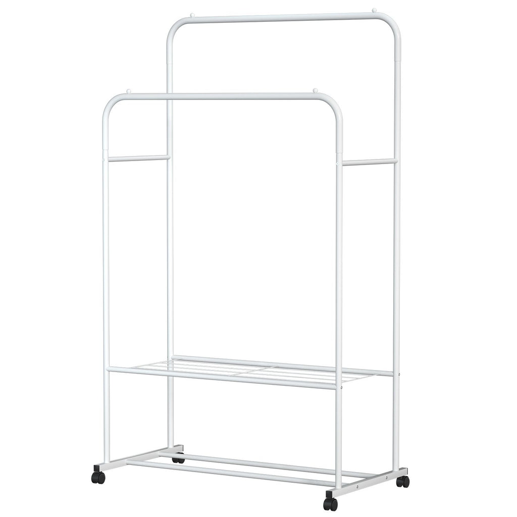 Rolling Garment Rack with Expanded Hanging Space