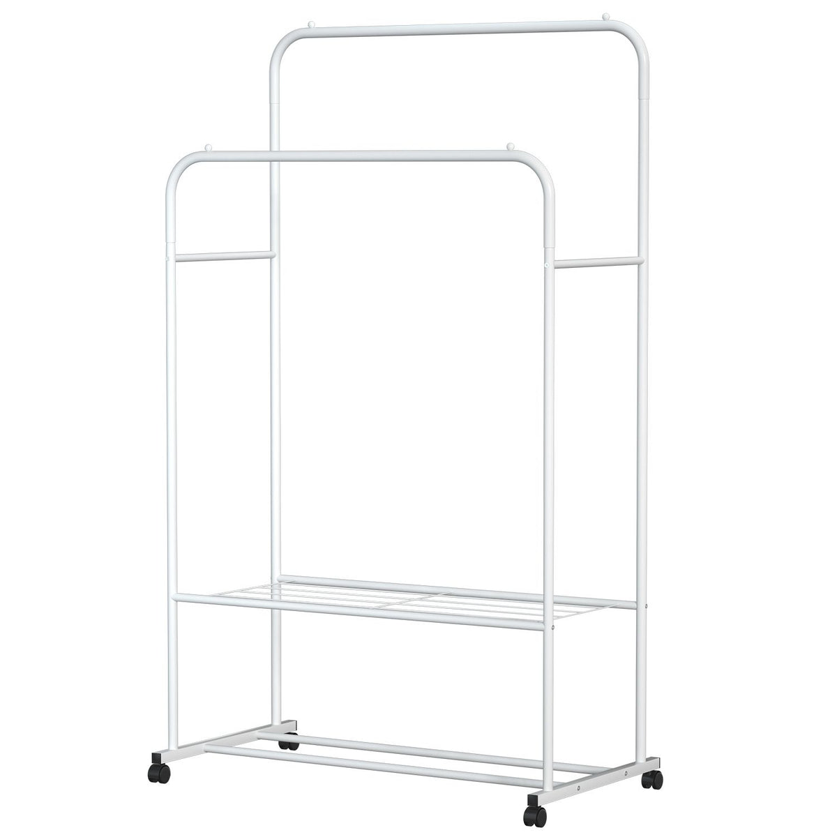 Rolling Garment Rack with Expanded Hanging Space