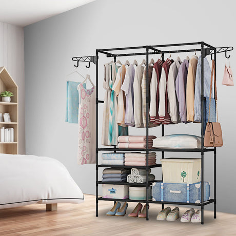 Spacious practical Garment Rack with 360° Rotatable Hooks