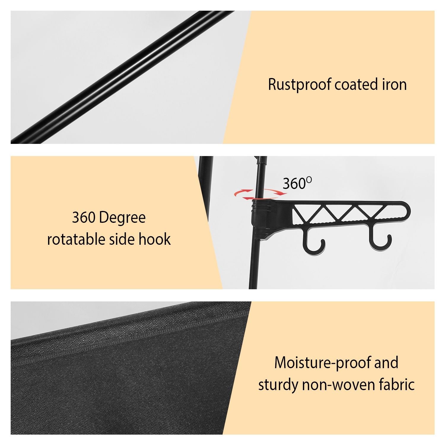 Spacious practical Garment Rack with 360° Rotatable Hooks