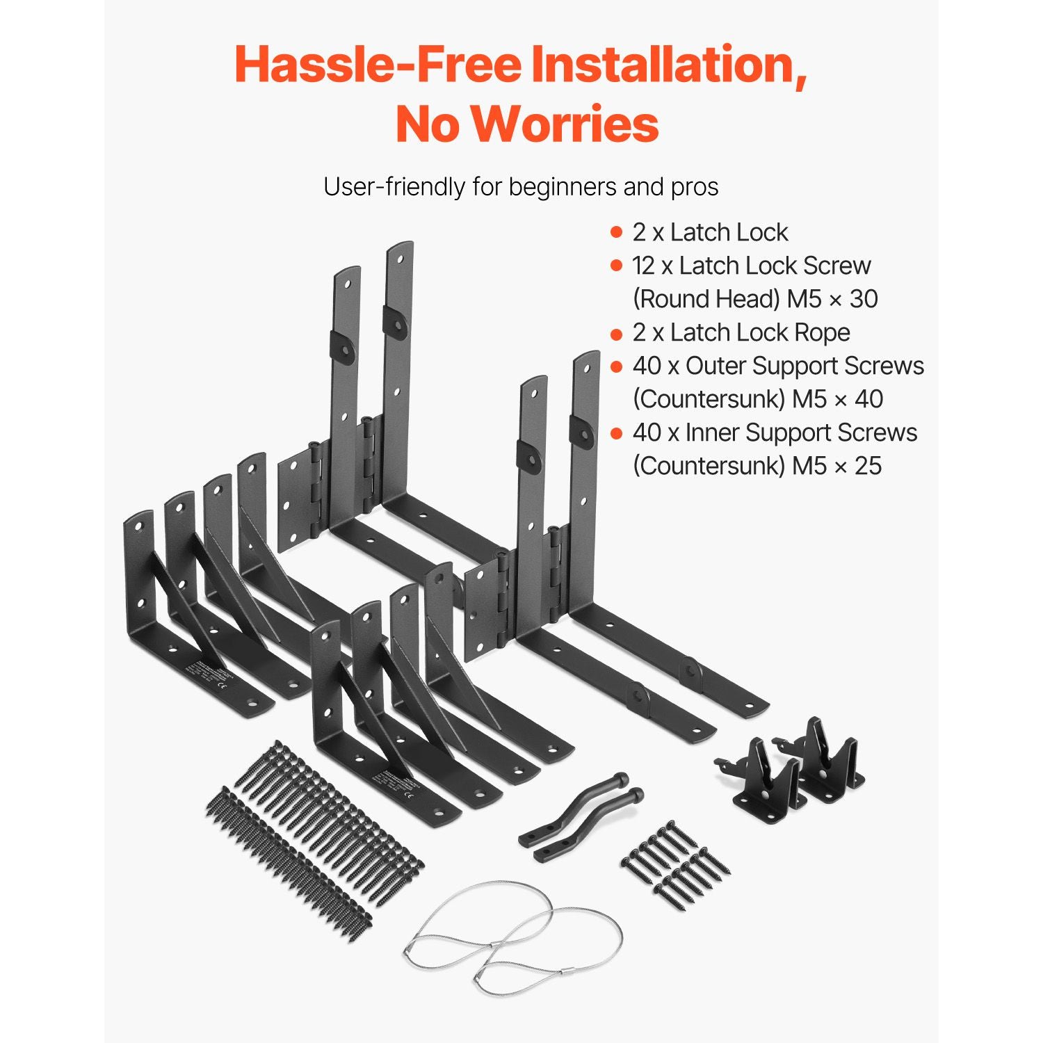 Anti Sag Gate Frame Corner Brace Bracket Kit – 2 Sets for Shed and Driveway Gates