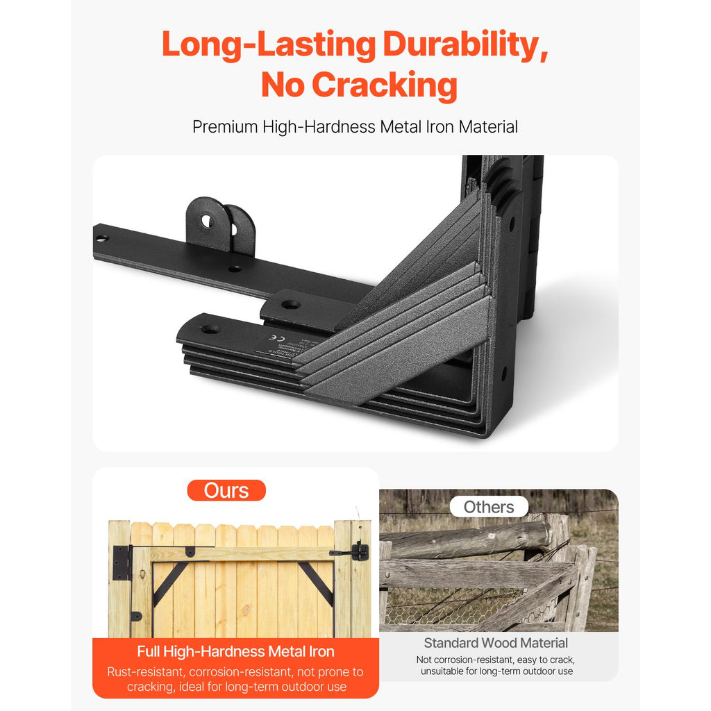 Anti Sag Gate Frame Corner Brace Bracket Kit – 2 Sets for Shed and Driveway Gates