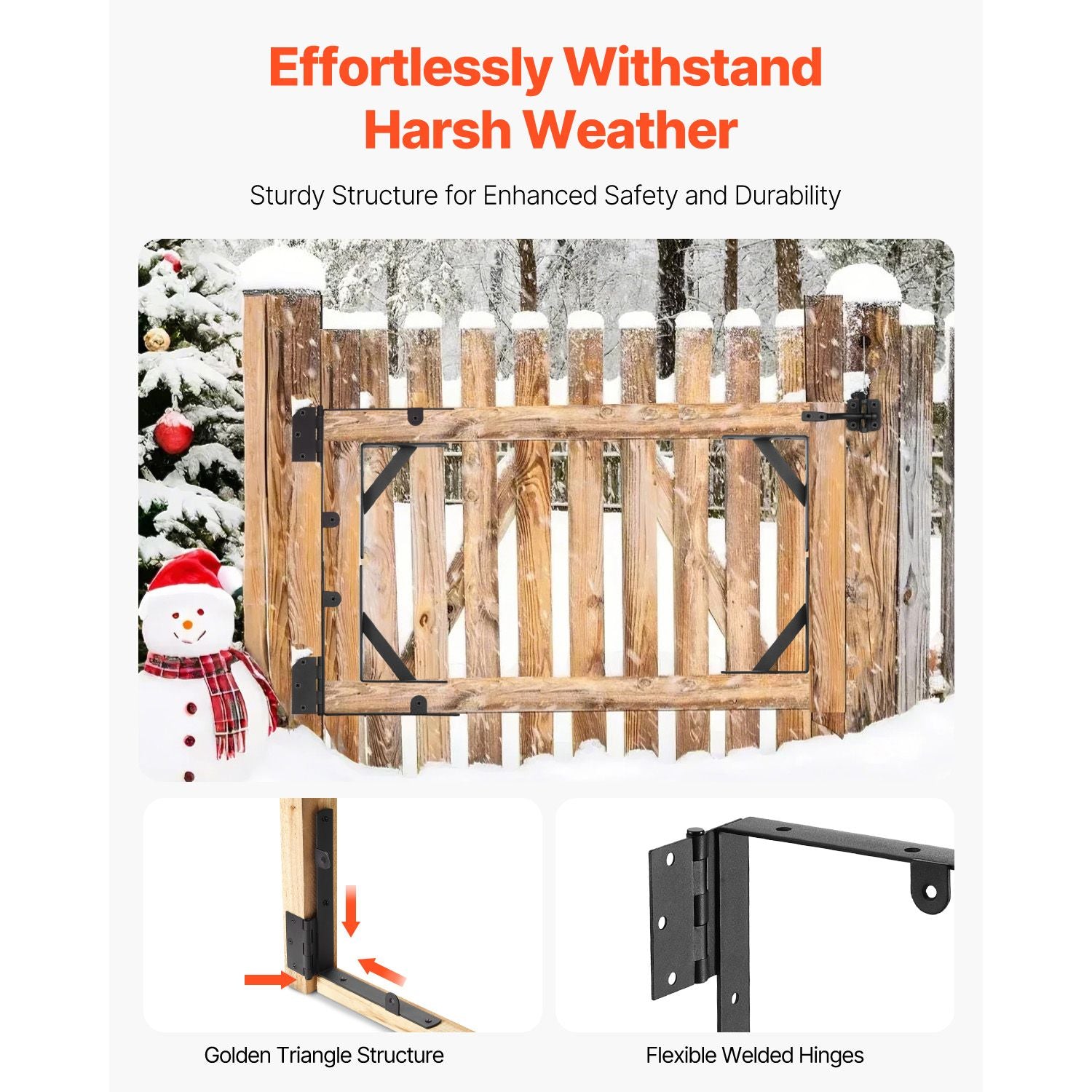 Anti Sag Gate Frame Corner Brace Bracket Kit – 2 Sets for Shed and Driveway Gates