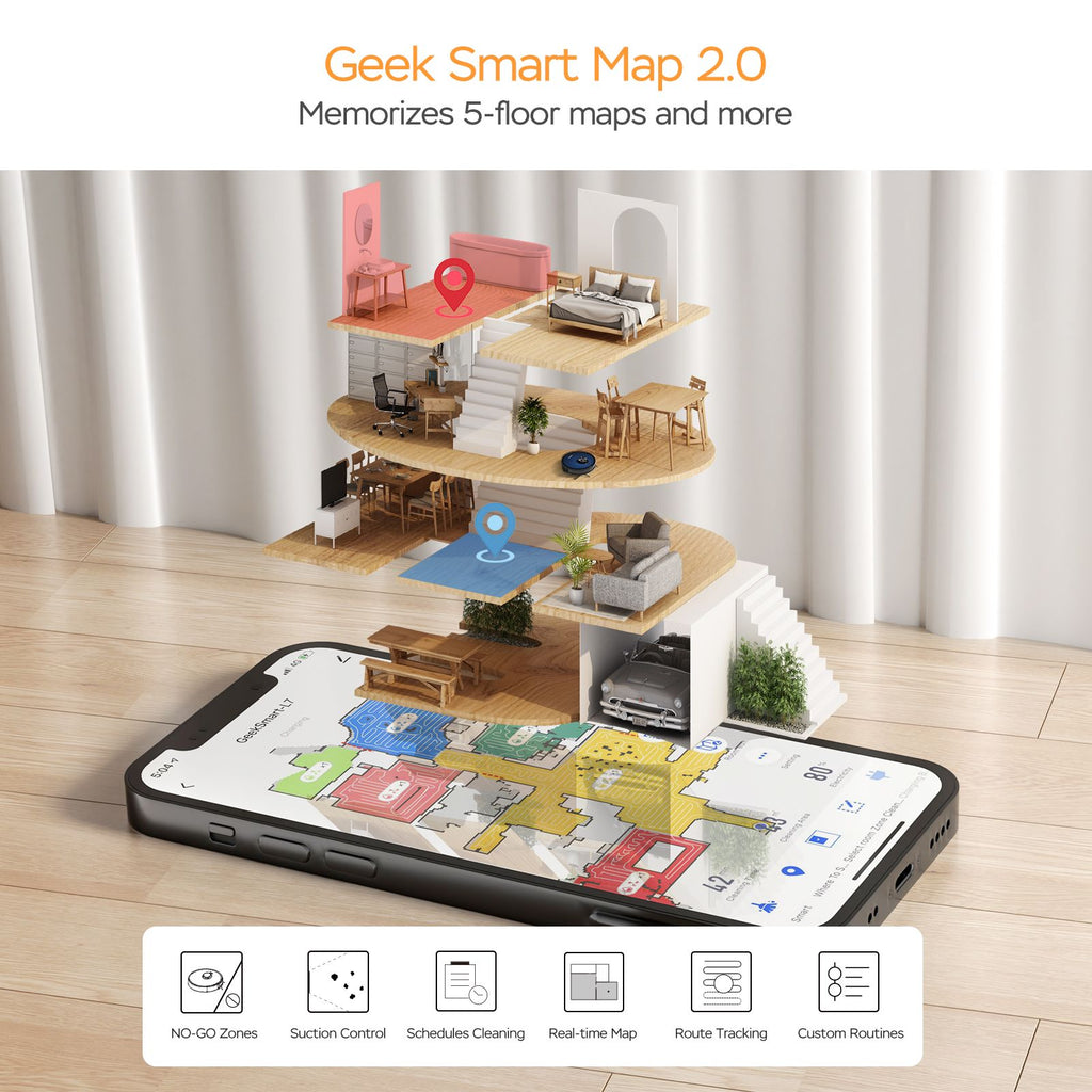 Geek Smart L7 Robot Vacuum and Mop: LiDAR Navigation, 2700Pa Suction