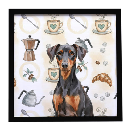 German Pinscher Coffee Bar Framed Wall Art