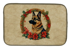 Christmas Flowers Dish Drying Mat – Absorbent and Fast-Drying