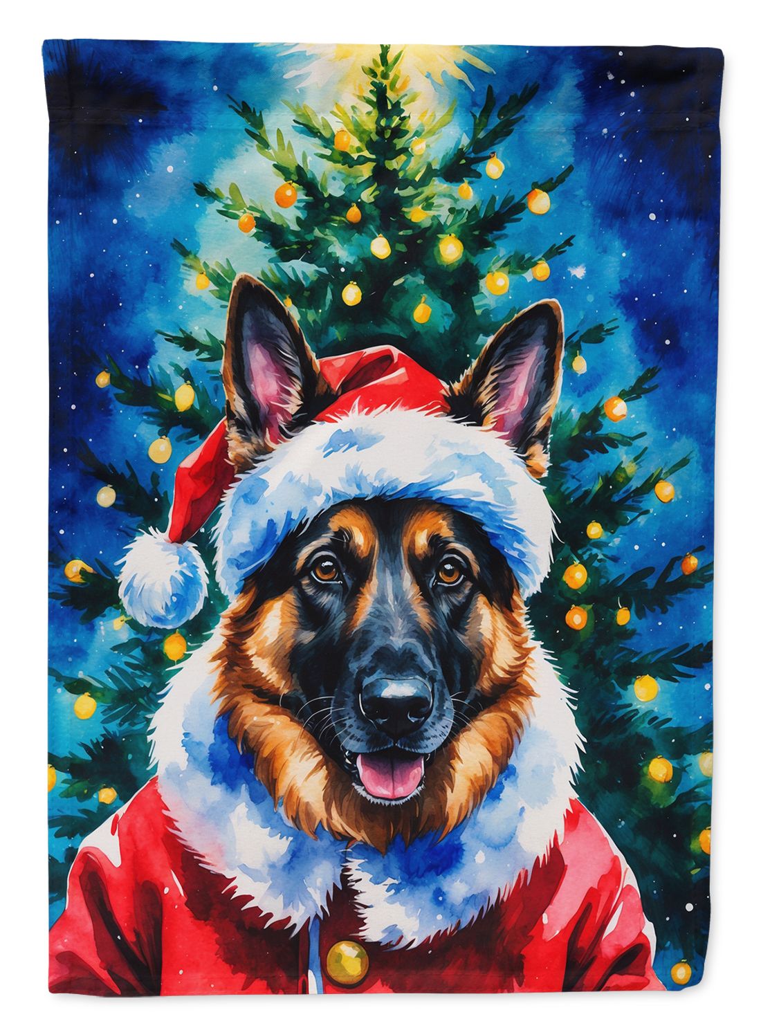 German Shepherd Christmas Garden Flag - Vibrant Outdoor Decor