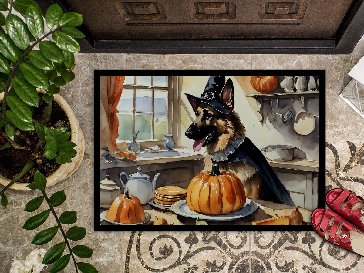 German Shepherd Pumpkin Halloween Entryway Doormat