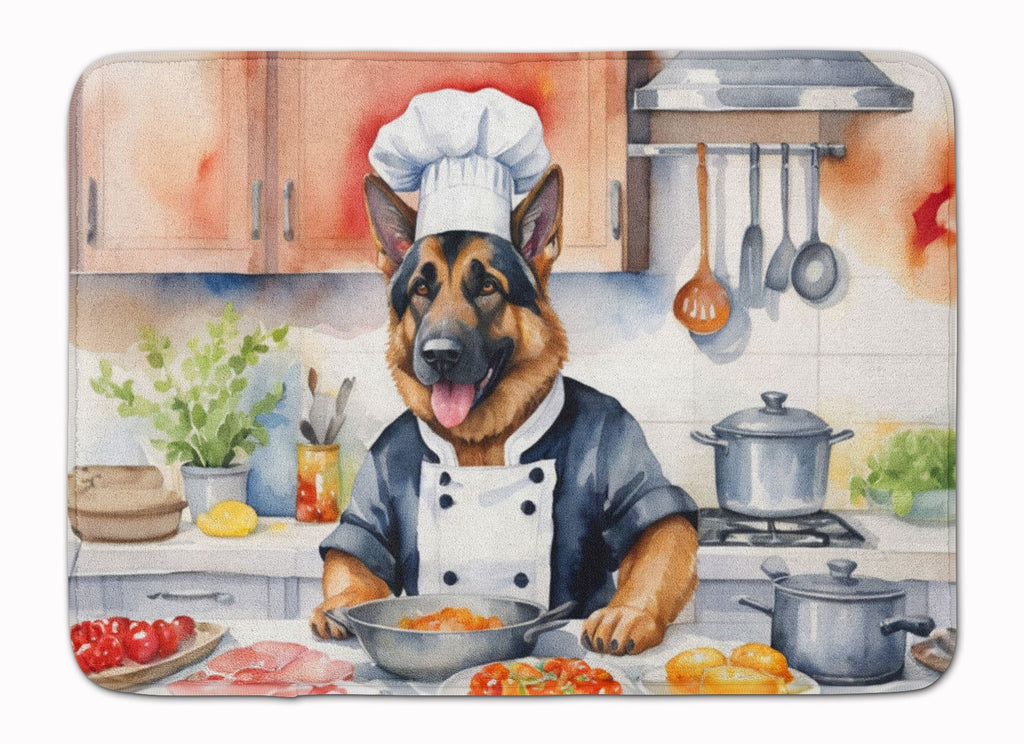German Shepherd Chef Washable Kitchen Mat