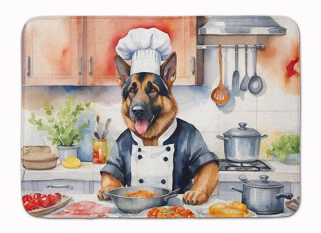 German Shepherd Chef Washable Kitchen Mat