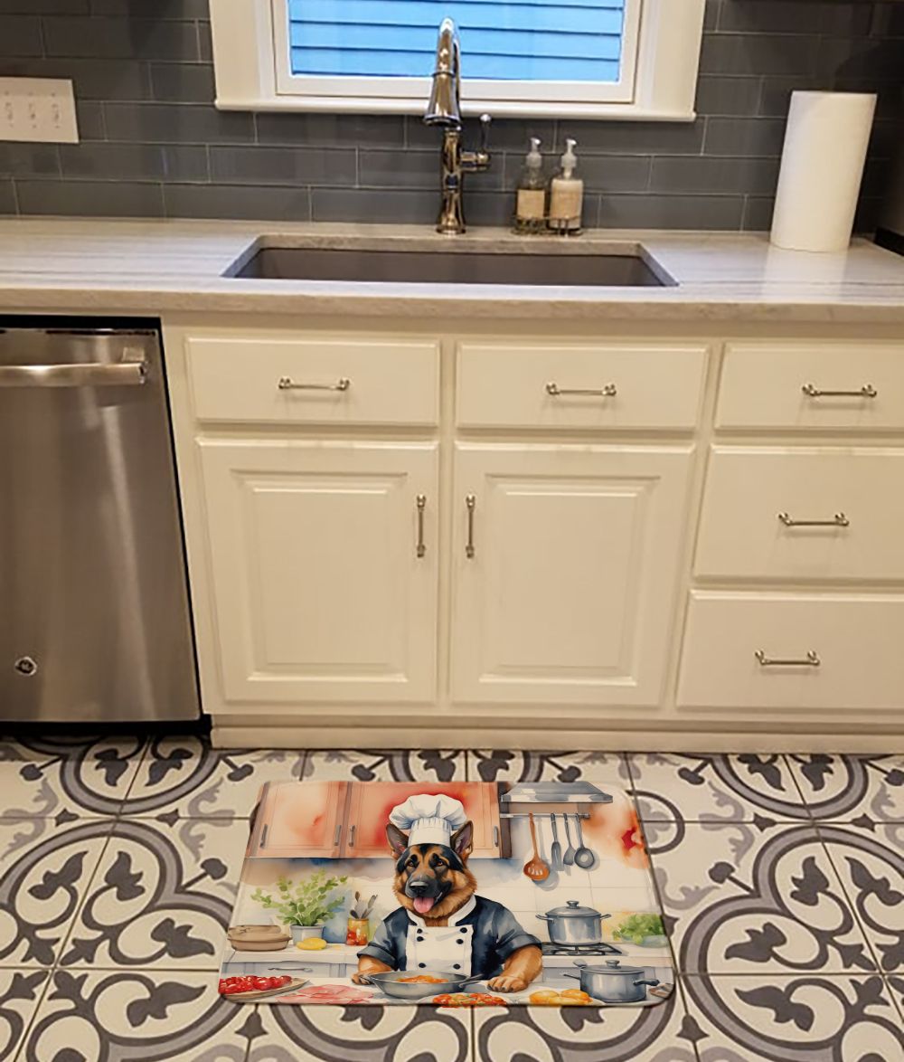German Shepherd Chef Washable Kitchen Mat