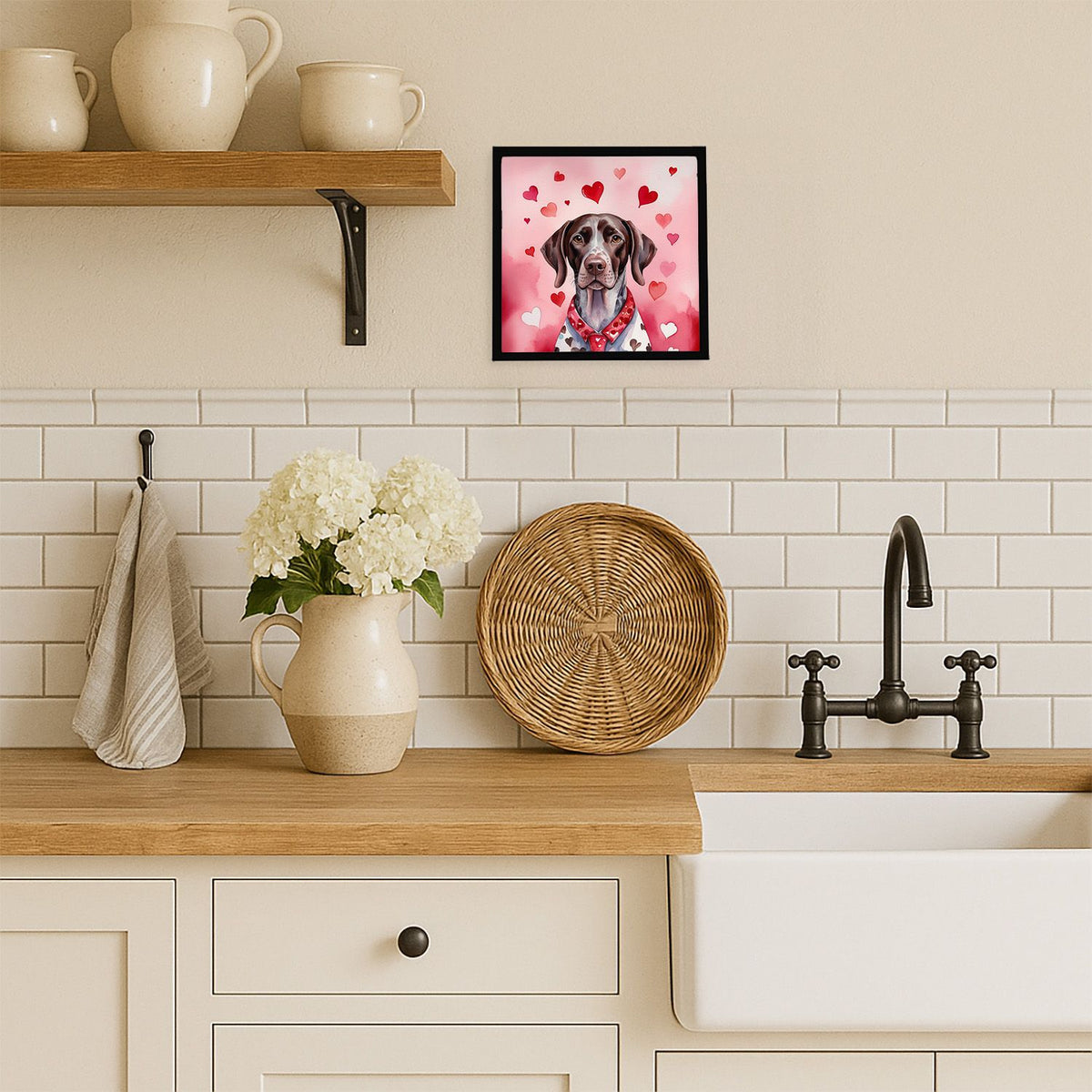 German Shorthaired Pointer Valentine Framed Art