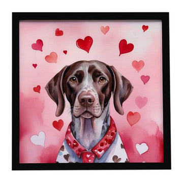 German Shorthaired Pointer Valentine Framed Art