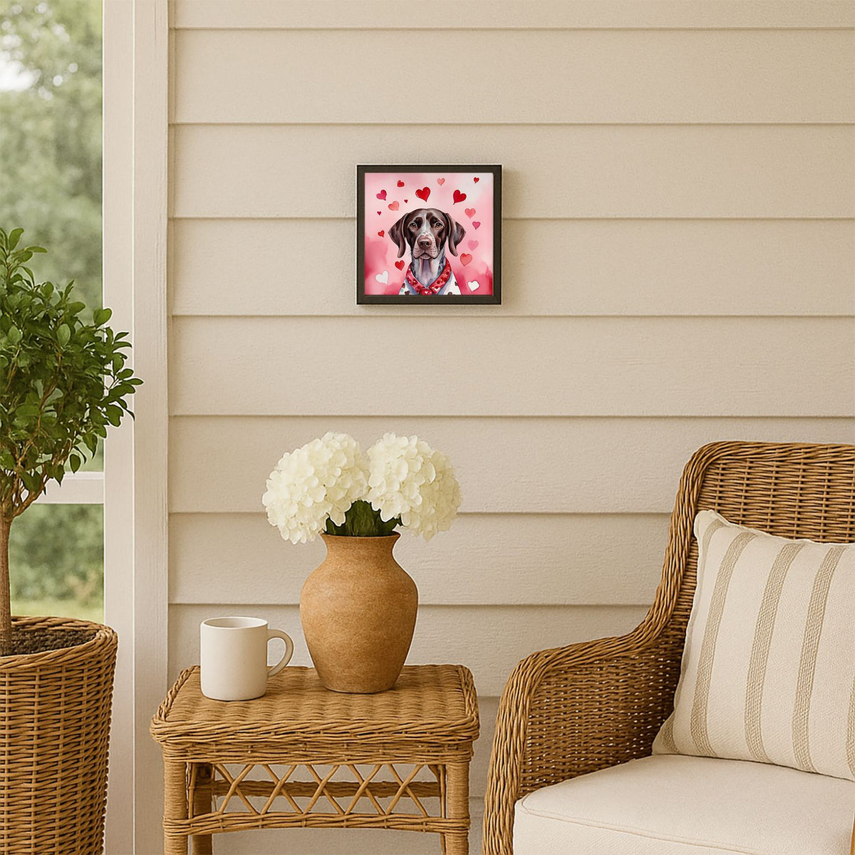 German Shorthaired Pointer Valentine Framed Art