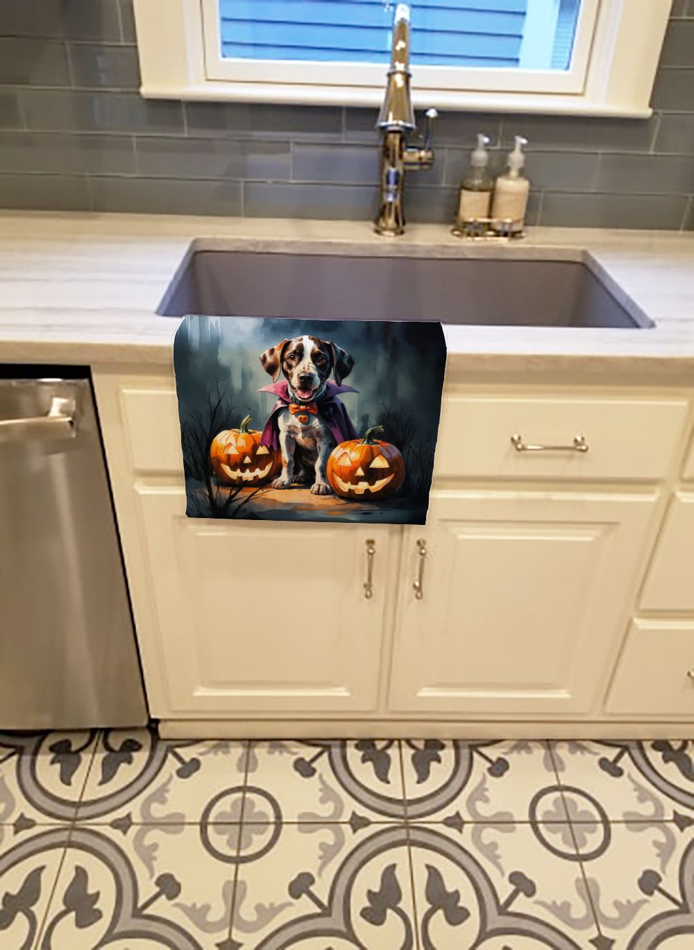 German Shorthaired Pointer Halloween Kitchen Towel