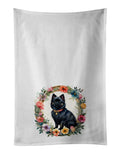 Artistic White Kitchen Towel Set of 2 - Cotton Dish Towels for Decoration and Everyday Use