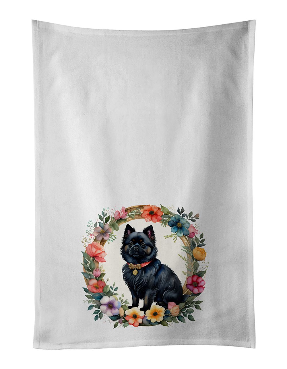 Artistic White Kitchen Towel Set of 2 - Cotton Dish Towels for Decoration and Everyday Use