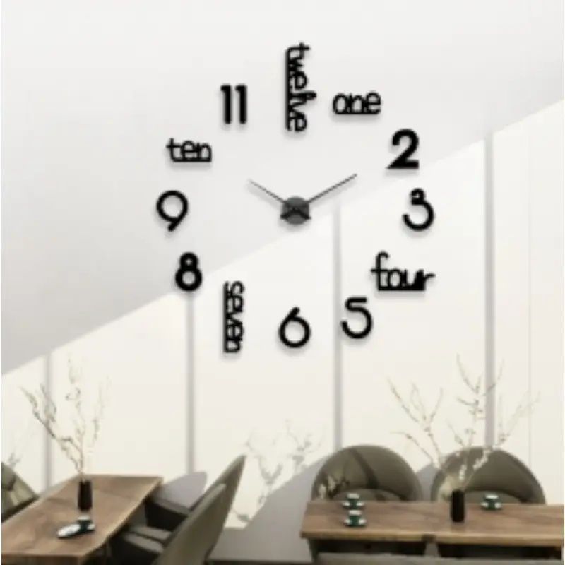 Giant Frameless Clock with Silent Sweep Movement