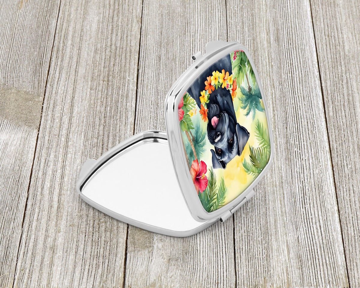 Giant Schnauzer Luau Folding Compact Mirror