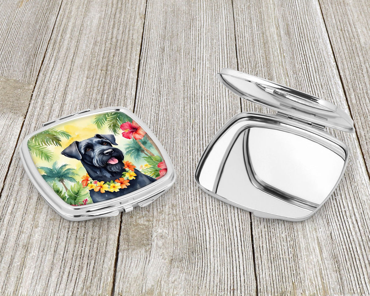 Giant Schnauzer Luau Folding Compact Mirror