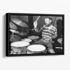 Ginger Baker on the Drums – Floating Framed Canvas Art