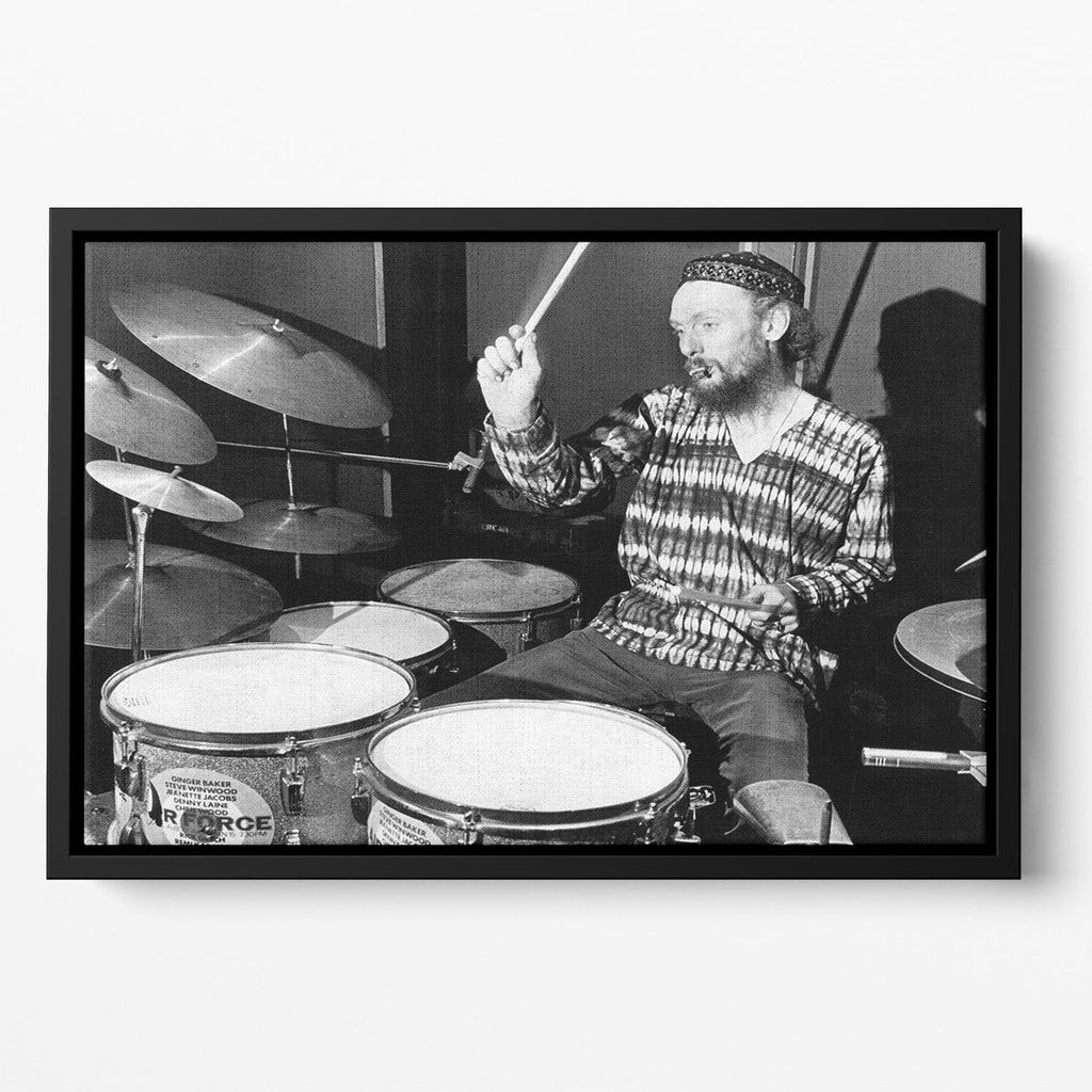 Ginger Baker on the Drums – Floating Framed Canvas Art