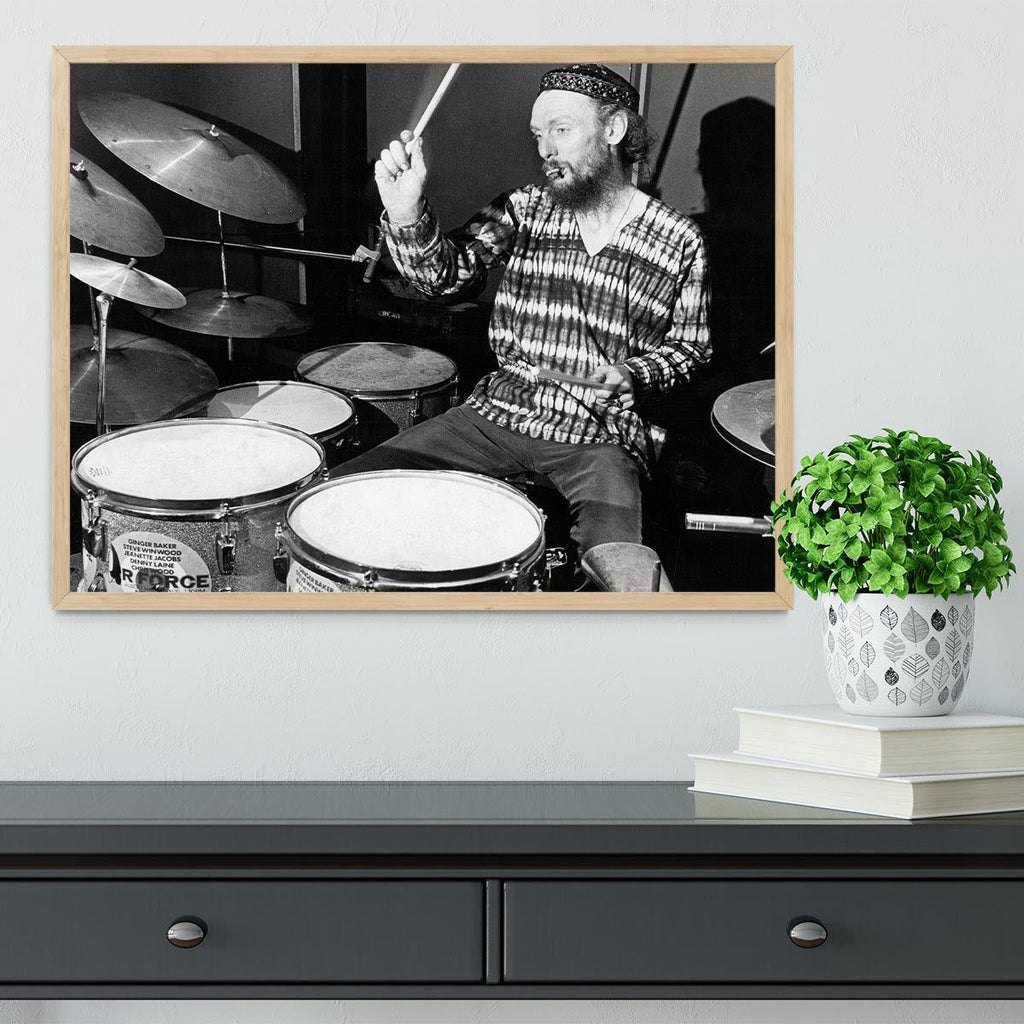 Ginger Baker on the Drums Framed Print – Handcrafted Wall Art