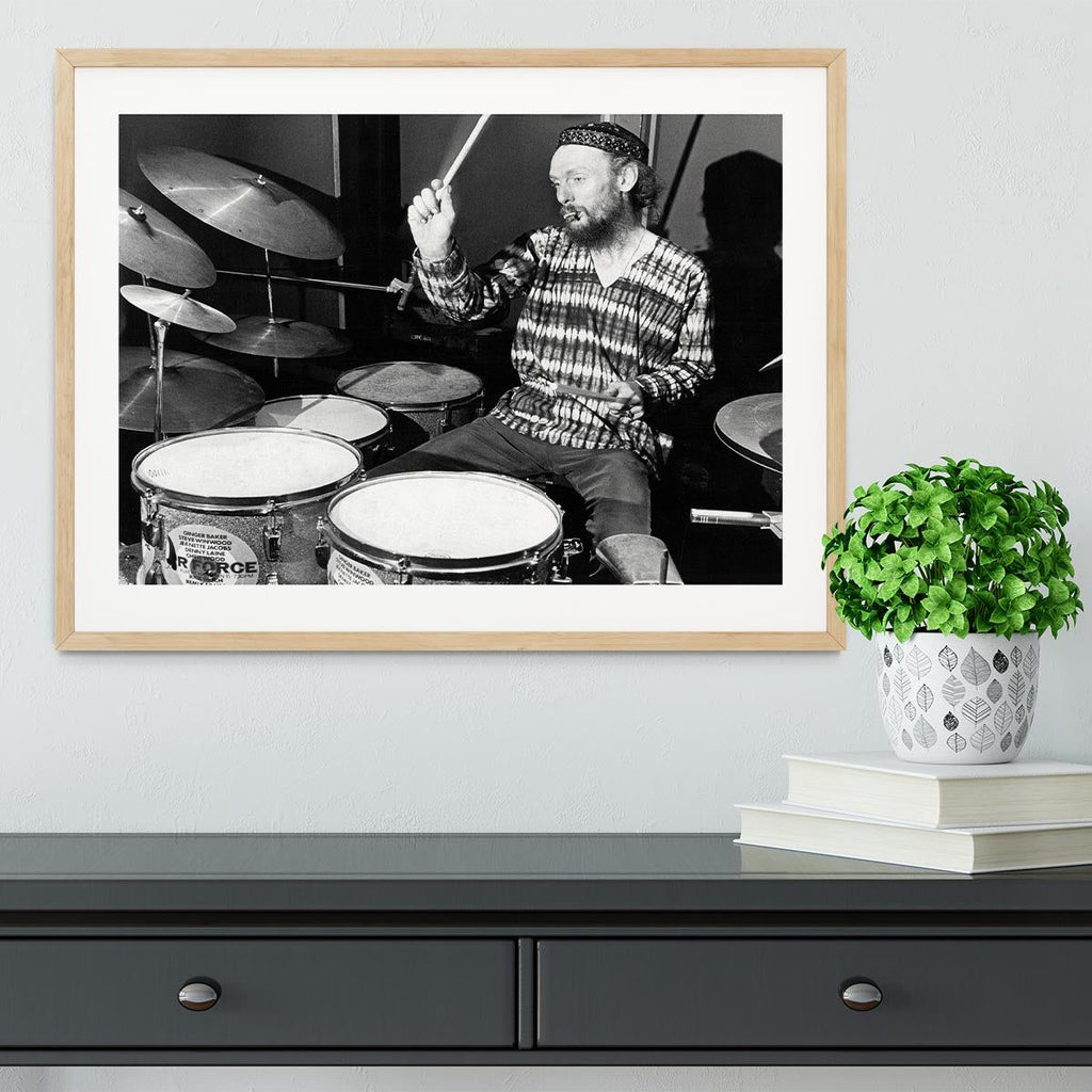 Ginger Baker on the Drums Framed Print – Handcrafted Wall Art